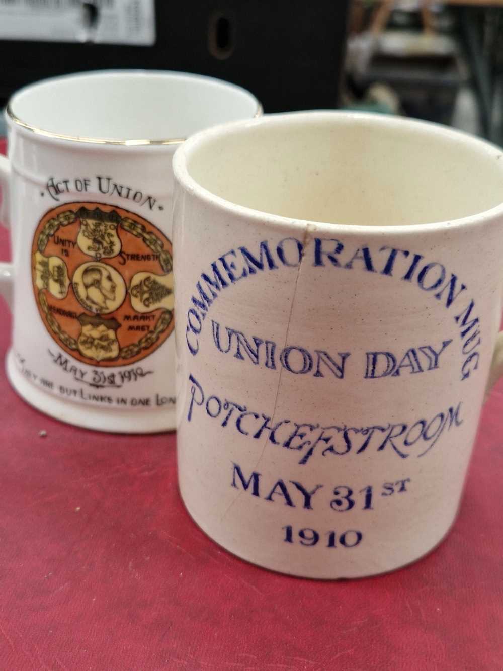Two rare South Africa commemorative union day 1910 mugs.
