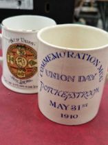 Two rare South Africa commemorative union day 1910 mugs.