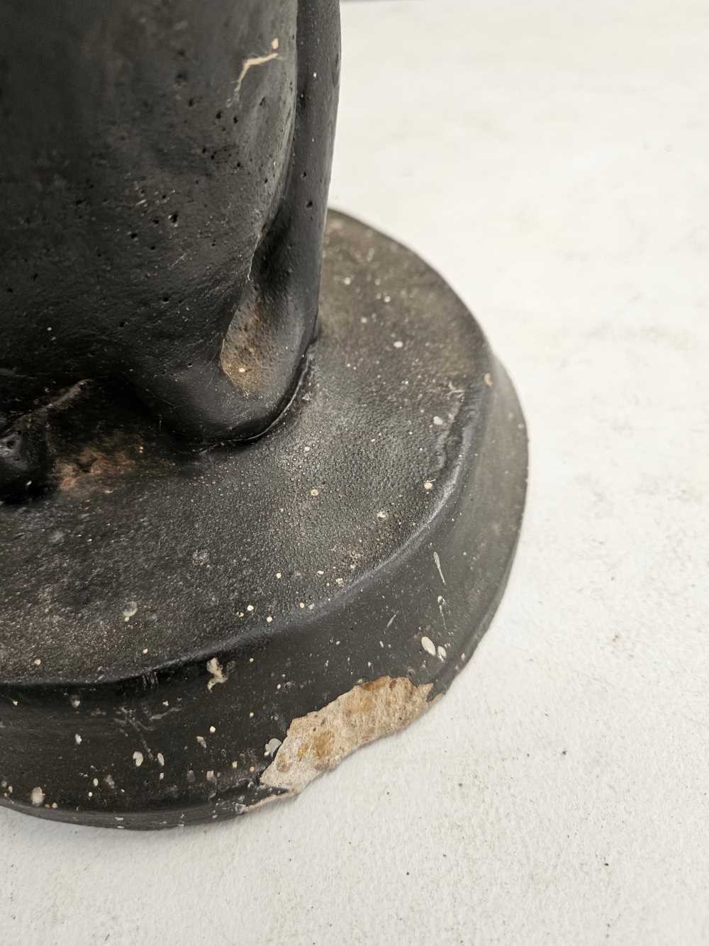 An iron bootscraper together with a plaster seated greyhound figure Chip to base of greyhound - Image 5 of 17