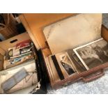 Two cases of vintage ephemera, photographs etc.