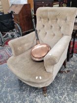 A Victorian deep seat arm chair.