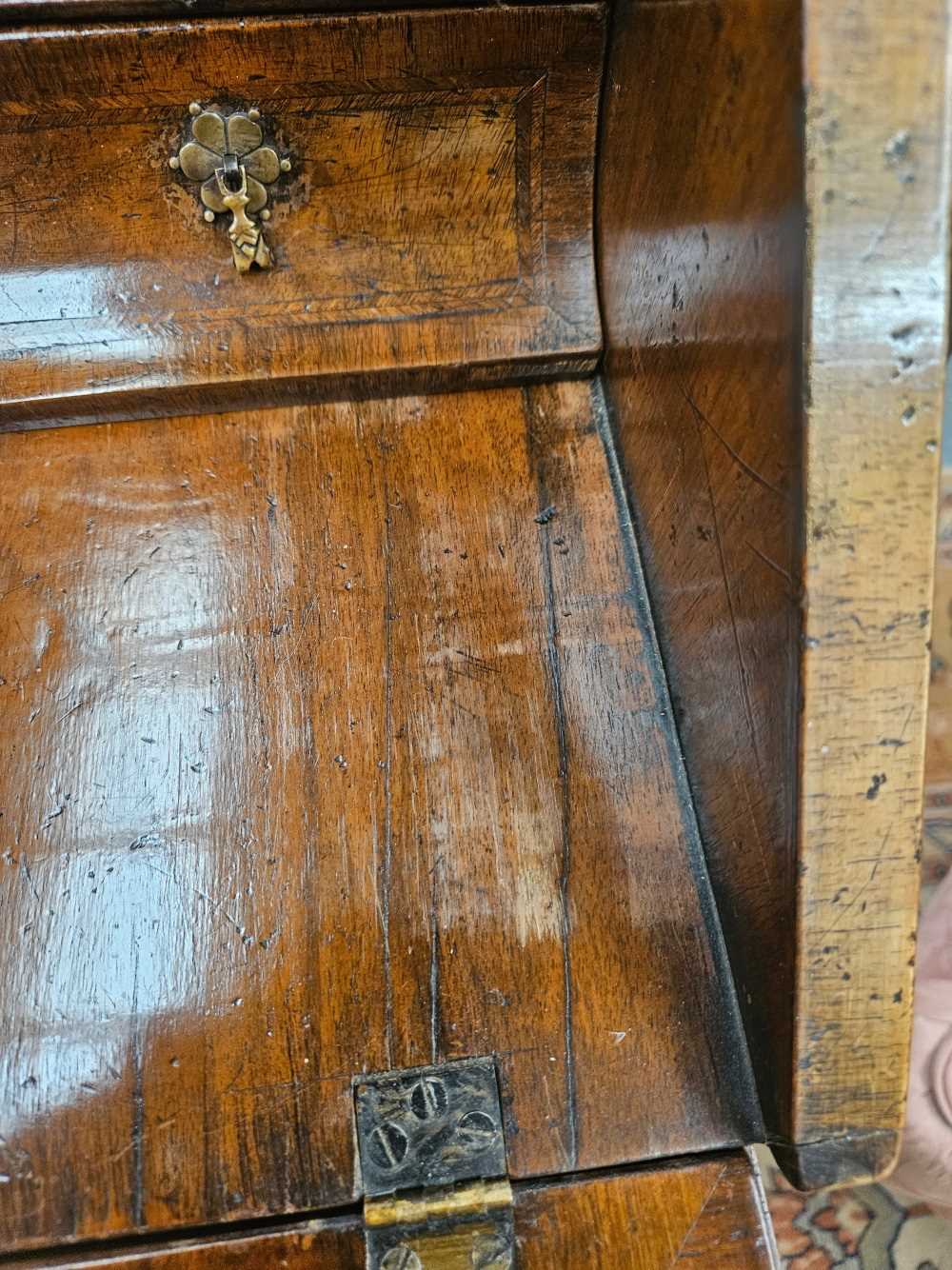 A 17th century style walnut bureau on stand. - Image 18 of 47