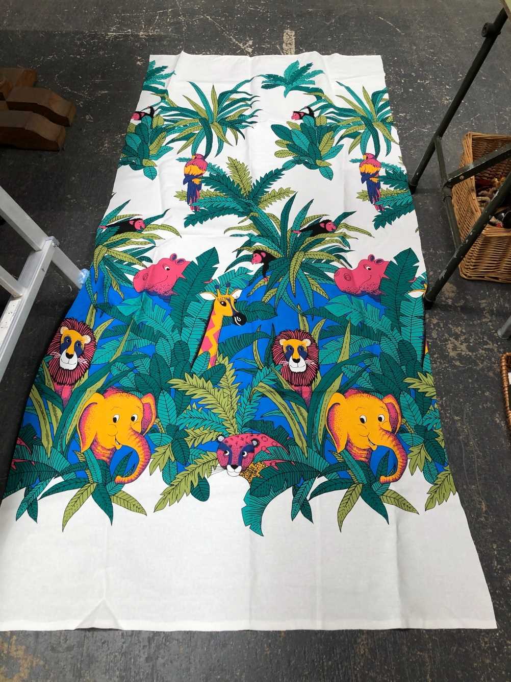 Two Robert Kime Ltd silk embroidered cushions together with lengths of textile printed with chimps - Image 29 of 29