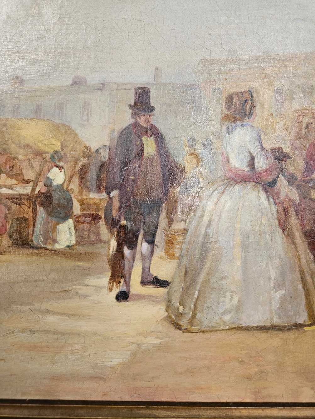 ENGLISH SCHOOL (19TH CENTURY), RAMSGATE MARKET, OIL ON CANVAS, 44 x 34cm. This has been cleaned - Image 7 of 9