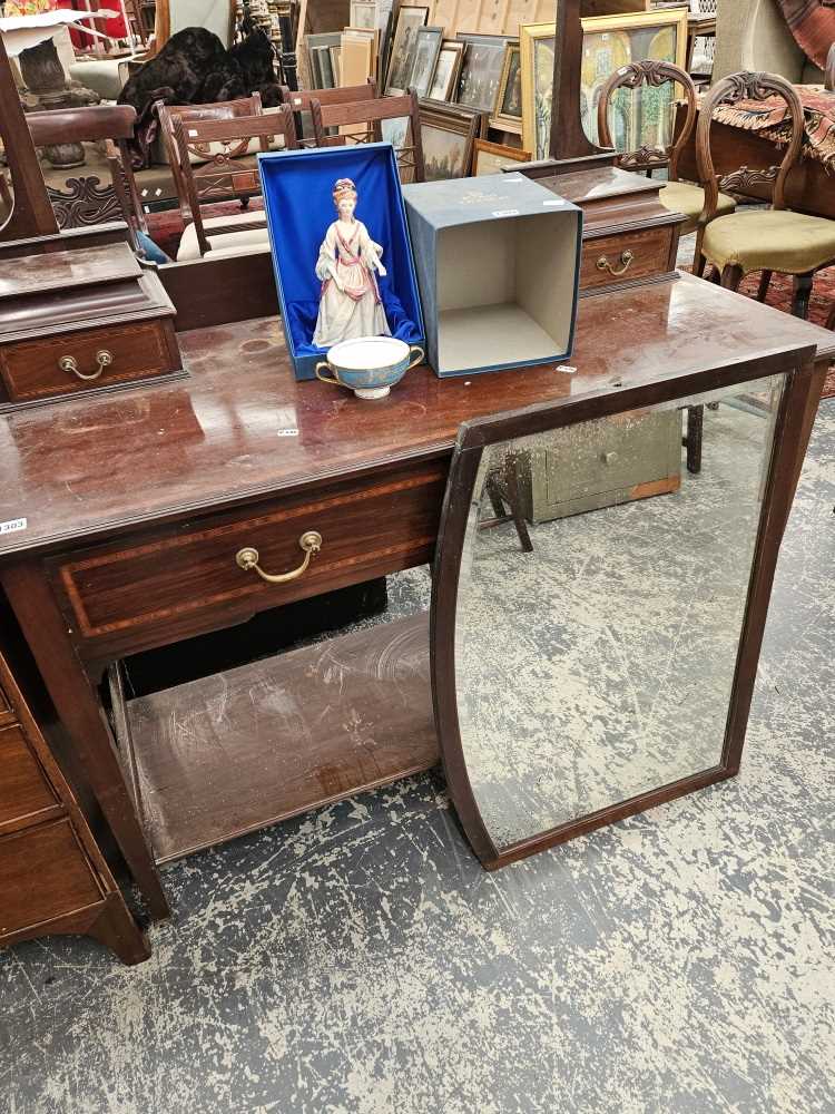 An inlaid mahogany dressing table