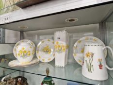 A collection of  Cottage China daffodil decorated wares to include a table lamp