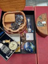 A collection of ecclesiastical jewellery, a seiko digital watch, a railway timekeeper, fob watch