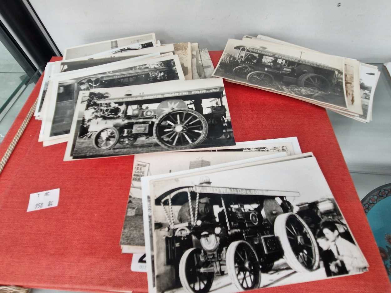 An album of fair ground ride and vehicle photographs together with loose photgraphs of traction