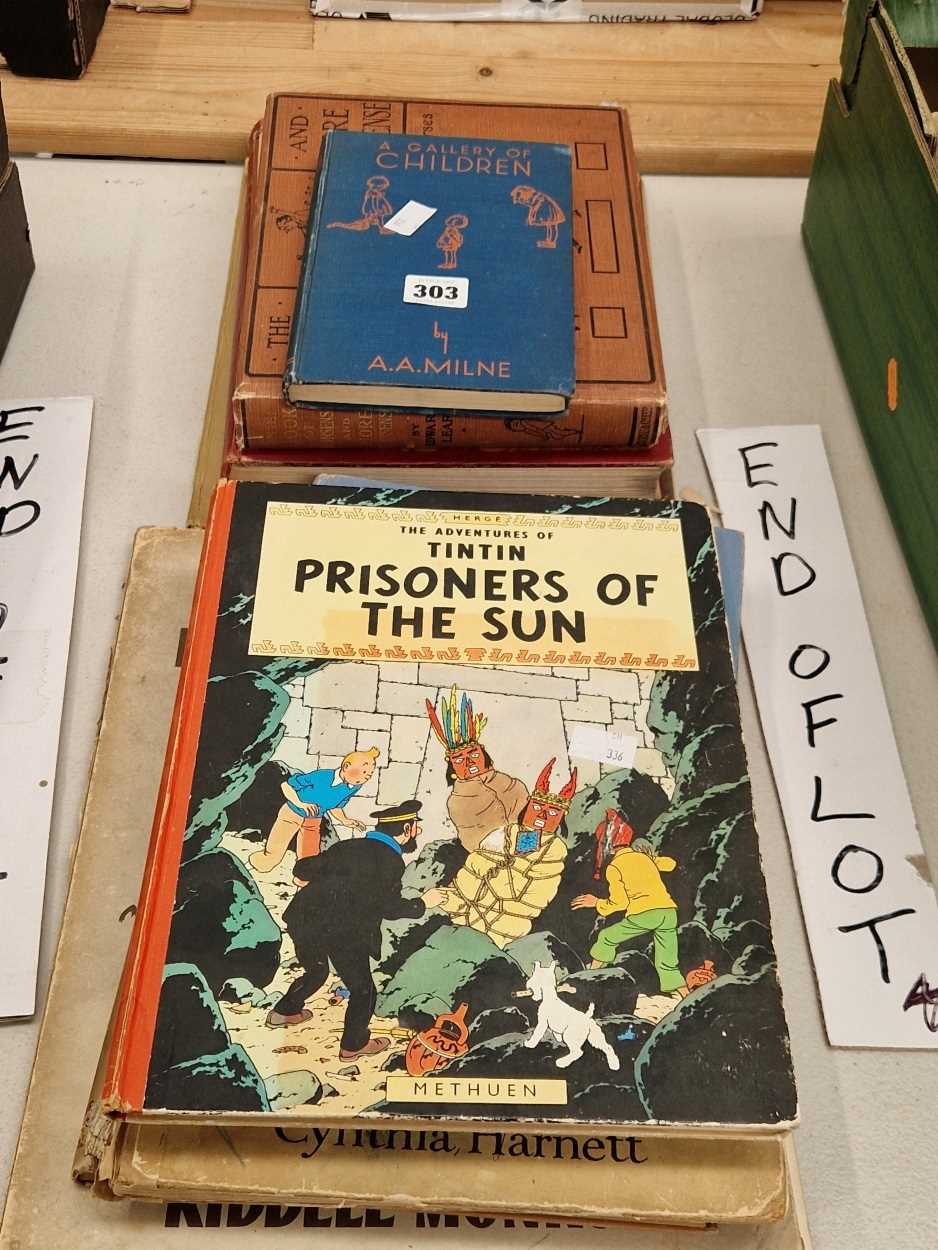 Childrens books by Milne, Lear and others to include Tintin Prisoners of the Sun