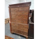 A Georgian mahogany chest on chest.