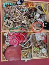 vintage and later jewellery to include silver, a pair of 9ct gold cameo earrings, etc.