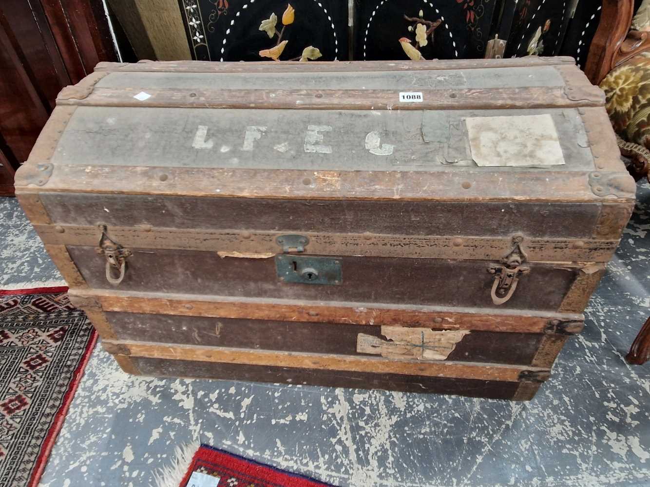 Dome top cabin trunk.