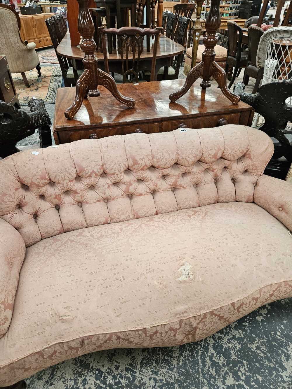 Victorian small sofa. H 66cm W 1512cm D 70cm seat H 38cm - Image 8 of 8