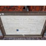 A framed indenture.