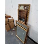 Four gilt framed mirrors