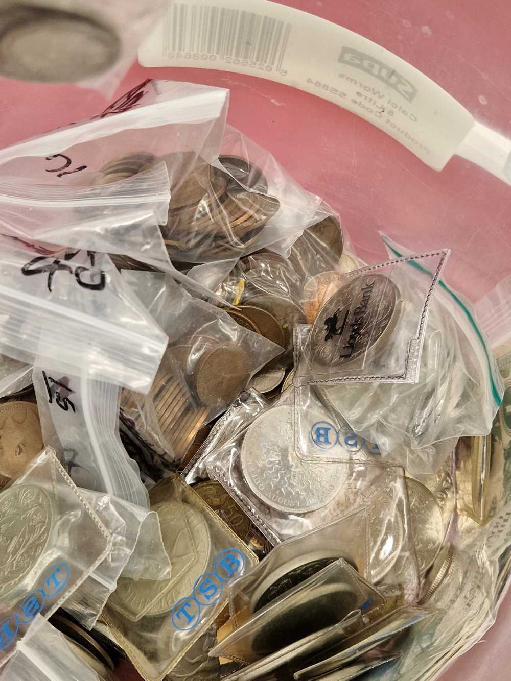 A large collection of GB coins including crowns and commemoratives, together with vintage bank - Image 2 of 2