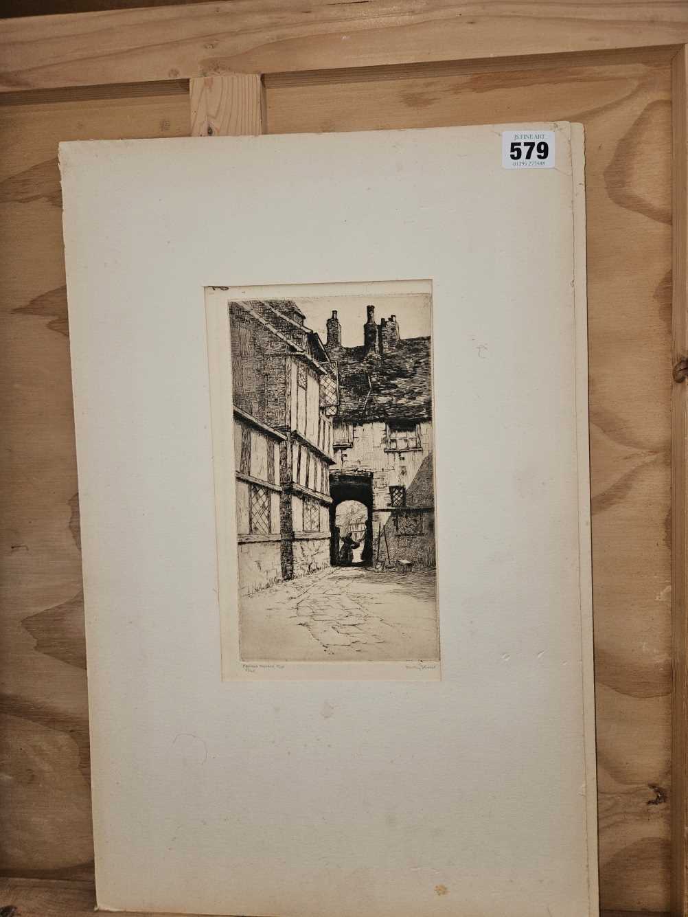 DOROTHY SWEET, A SIGNED ETCHING OF MERMAID PASSAGE, RYE, UNFRAMED, 12 x 22.5cm.