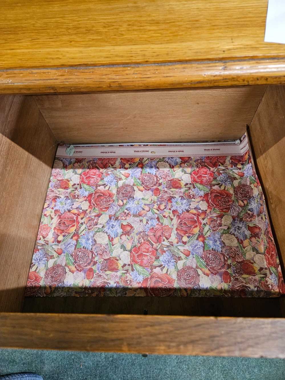 A Art Nouveau oak chest of deep drawers. H 125cm W 99cm D 46cm - Image 3 of 8