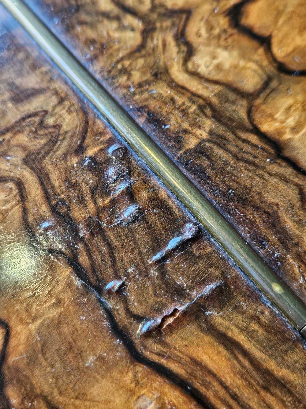 A fine Victorian burr walnut piano top pop up Davenport desk. Slight bubbling to the veneer on the - Image 46 of 47