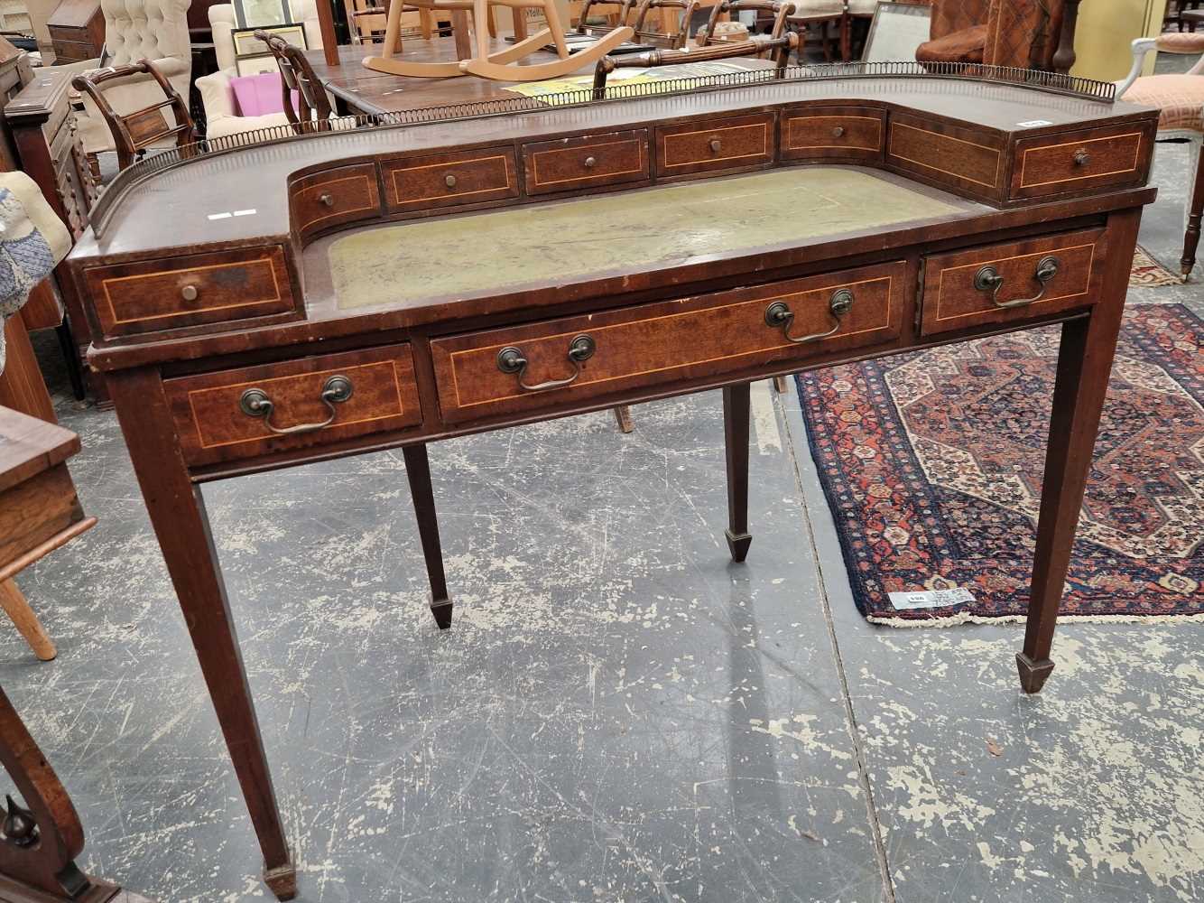 A Mahogany Carlton House desk.