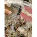 A large collection of GB coins including crowns and commemoratives, together with vintage bank