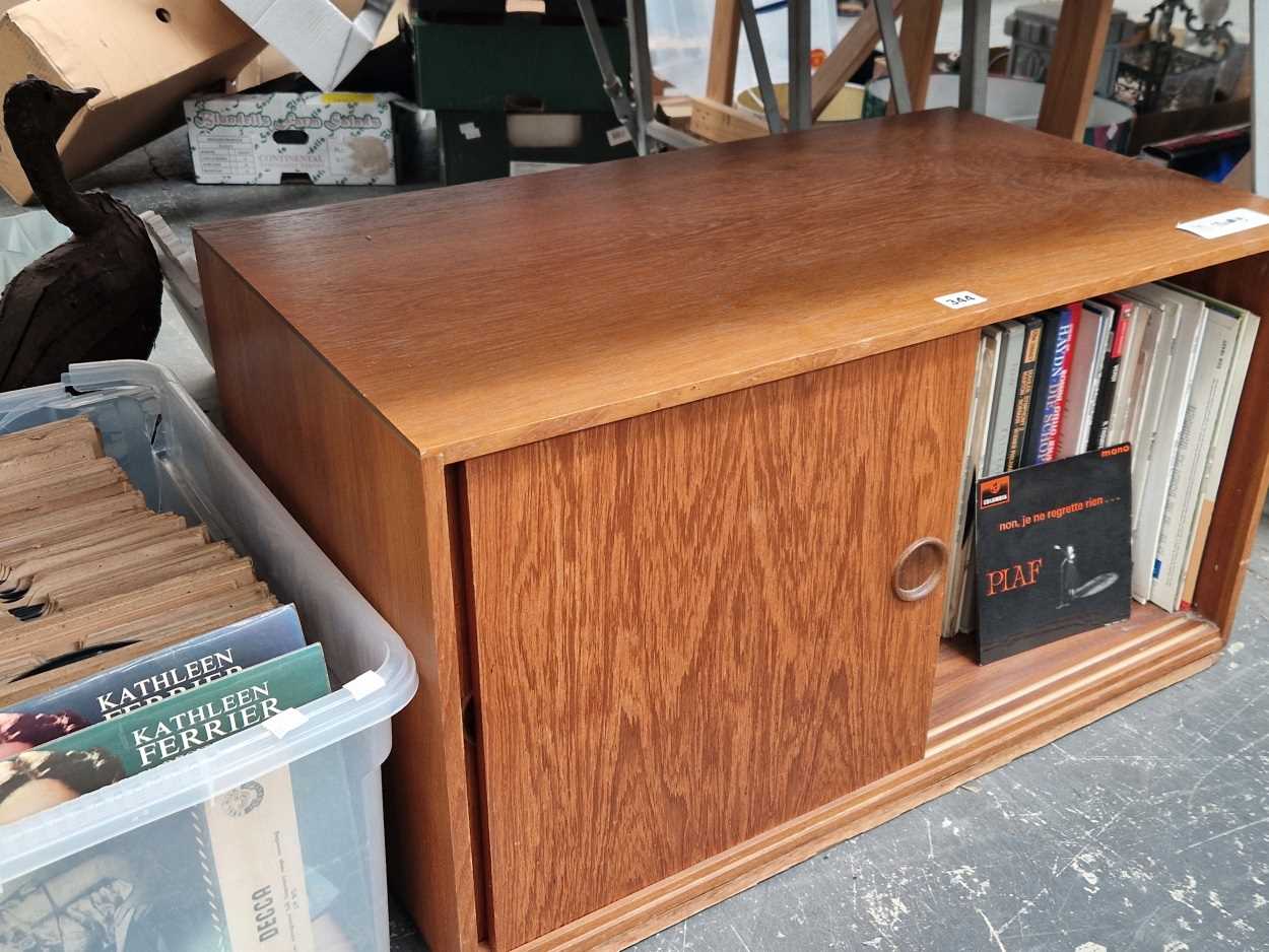 A 1970s record cabinet, LP, single and 78 rpm records, mainly classical