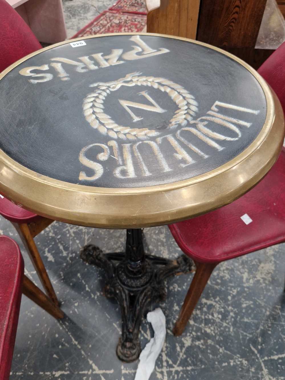 A brass mounted tavern table.