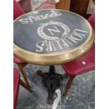 A brass mounted tavern table.