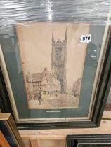 TWO VARIOUS PRINTS COMPRISING A VIEW IN DERBY AND A PORTRAIT OF A GENTLEMAN. (2)