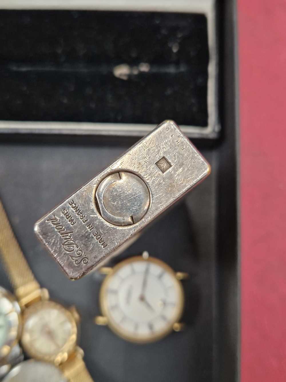 A silver Dupont lighter, together with a small amount of wrist watches. - Image 2 of 2