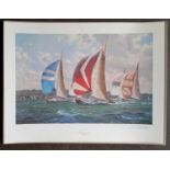 J. STEVENS DEW - SUMMER RACING OFF COWES. (unmounted) LIMITED EDITION 387/850. 580 x 755 mm.