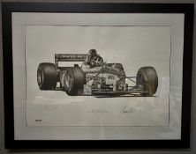 ALAN STAMMERS - DAMON HILL SIGNED BY HILL & STAMMERS, LIMITED EDITION. 165 /600. 850 x 905 mm.