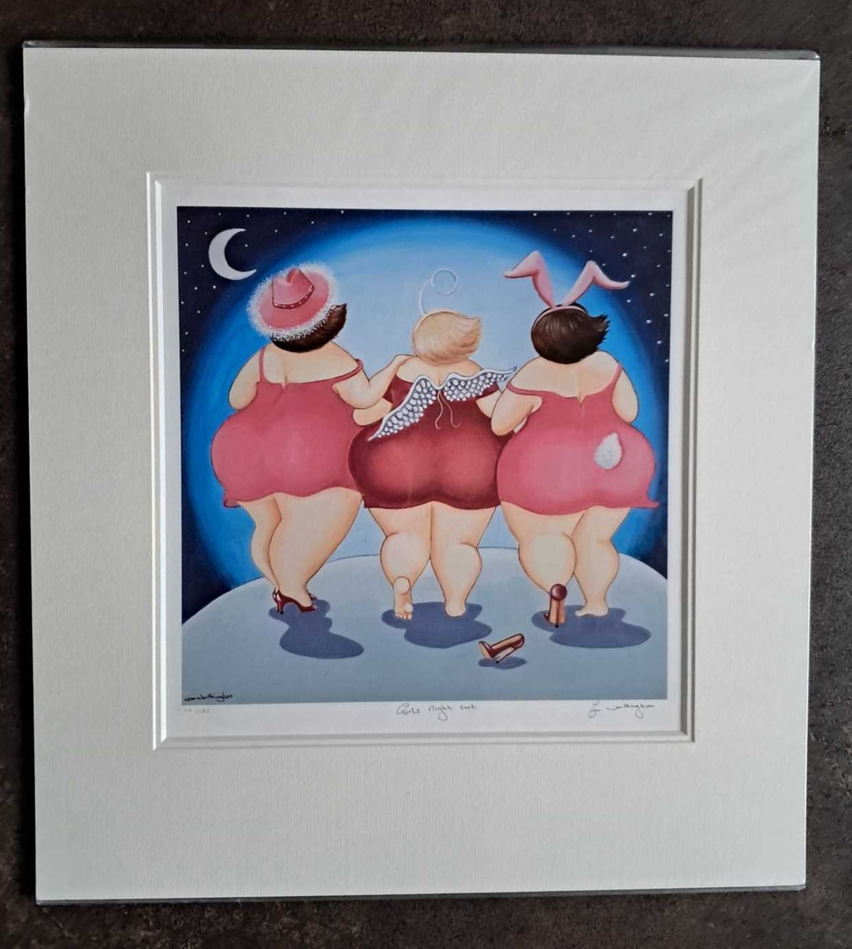 LYNN WORTHINGTON - GIRLS NIGHT OUT, LIMITED EDITION 10/135. 530 x 485 mm.