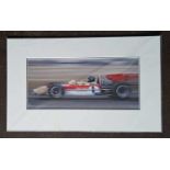 ANTHONY DOBSON - ON THE LIMIT- GRAHAM HILL, LIMITED EDITION 3/150. 335 x 545 mm.
