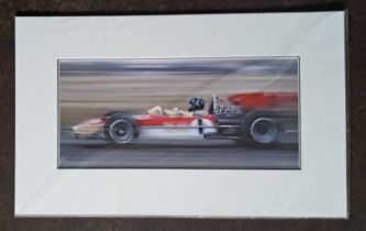 ANTHONY DOBSON - ON THE LIMIT- GRAHAM HILL, LIMITED EDITION 3/150. 335 x 545 mm.