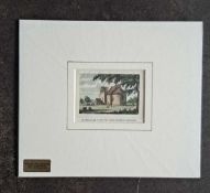 SOUTH EAST VIEW OF CHECKENDON CHURCH, HAND COLOURED PRINT. 230 x 270 mm.