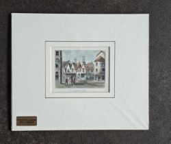 AYLESBURY, HAND COLOURED PRINT. 230 x 270 mm.