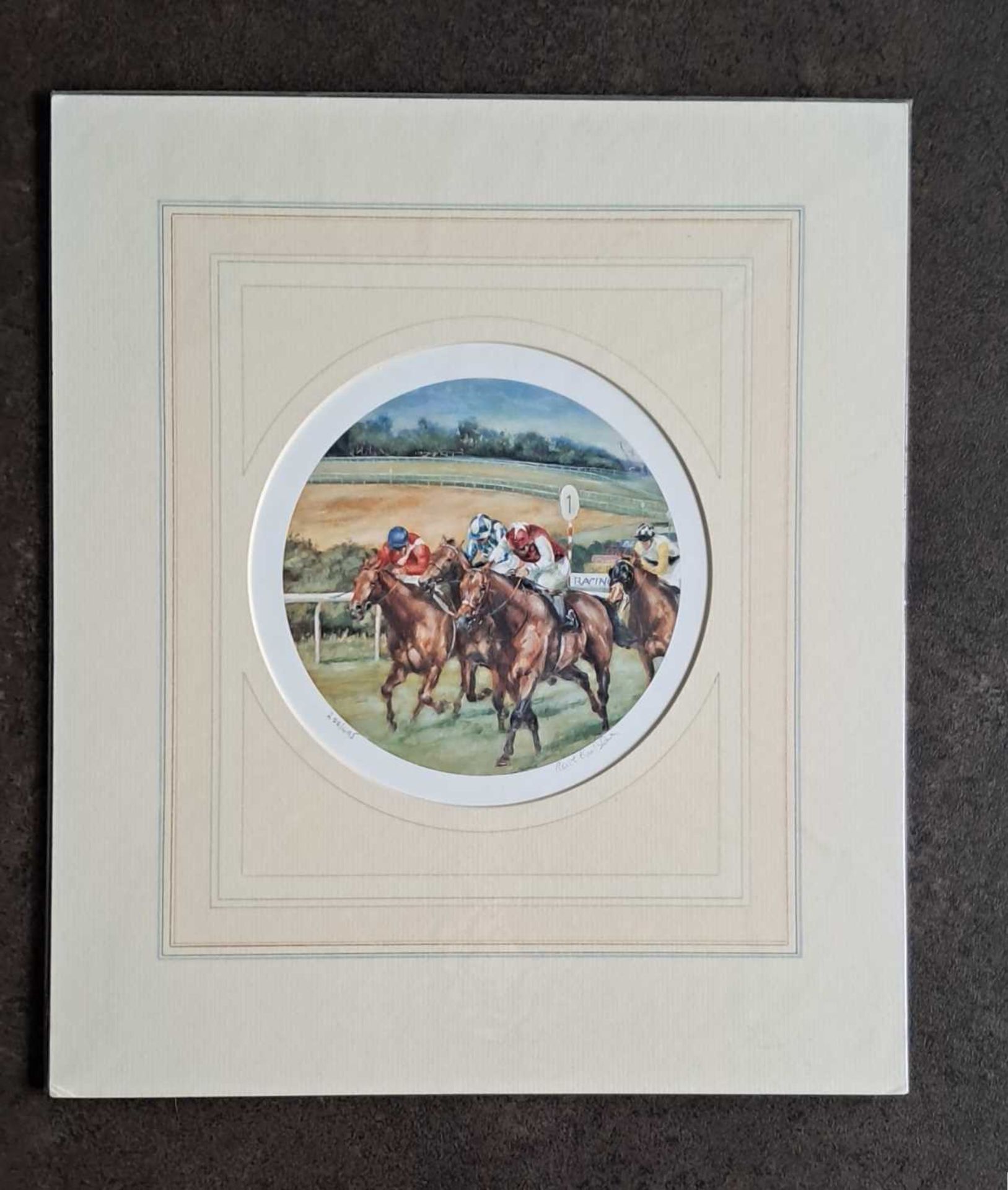 CLAIRE EVA BURTON - GLORIOUS GOODWOOD LIMITED EDITION 258/495. 405 x 350 mm