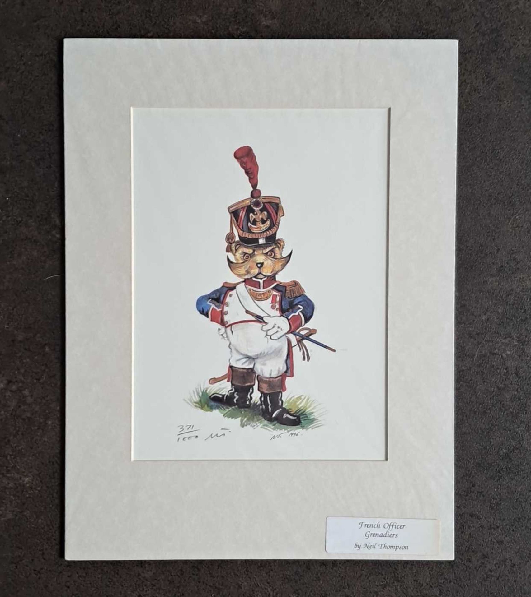 NEIL THOMPSON - FRENCH OFFICER - GRENADIERS, LIMITED EDITION 371/1000. 405 x 305 mm