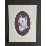 SALLY MITCHELL - WESTIE. 140 x 305mm.