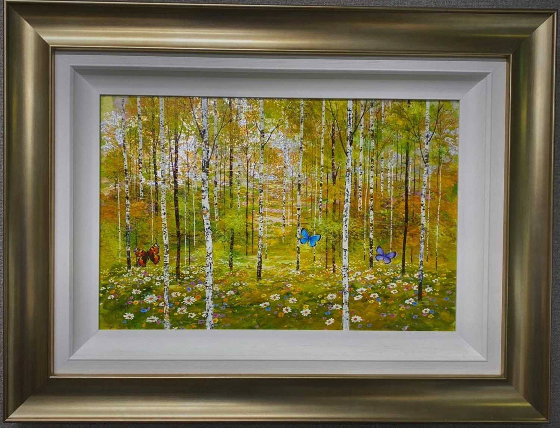 ALEX JAWDOKIMOV - BIRCH TREES, ORIGINAL. 460 x 300 mm.