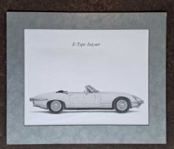 PETER N BOWMAN - E-TYPE JAGUAR LIMITED EDITION. 465 x 560 mm.