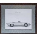 PETER N BOWMAN - E-TYPE JAGUAR LIMITED EDITION. 465 x 560 mm.