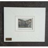 QUADRANGLE OF THE HOSPITAL AT EWEKME, HAND COLOURED PRINT. 230 x 270 mm.