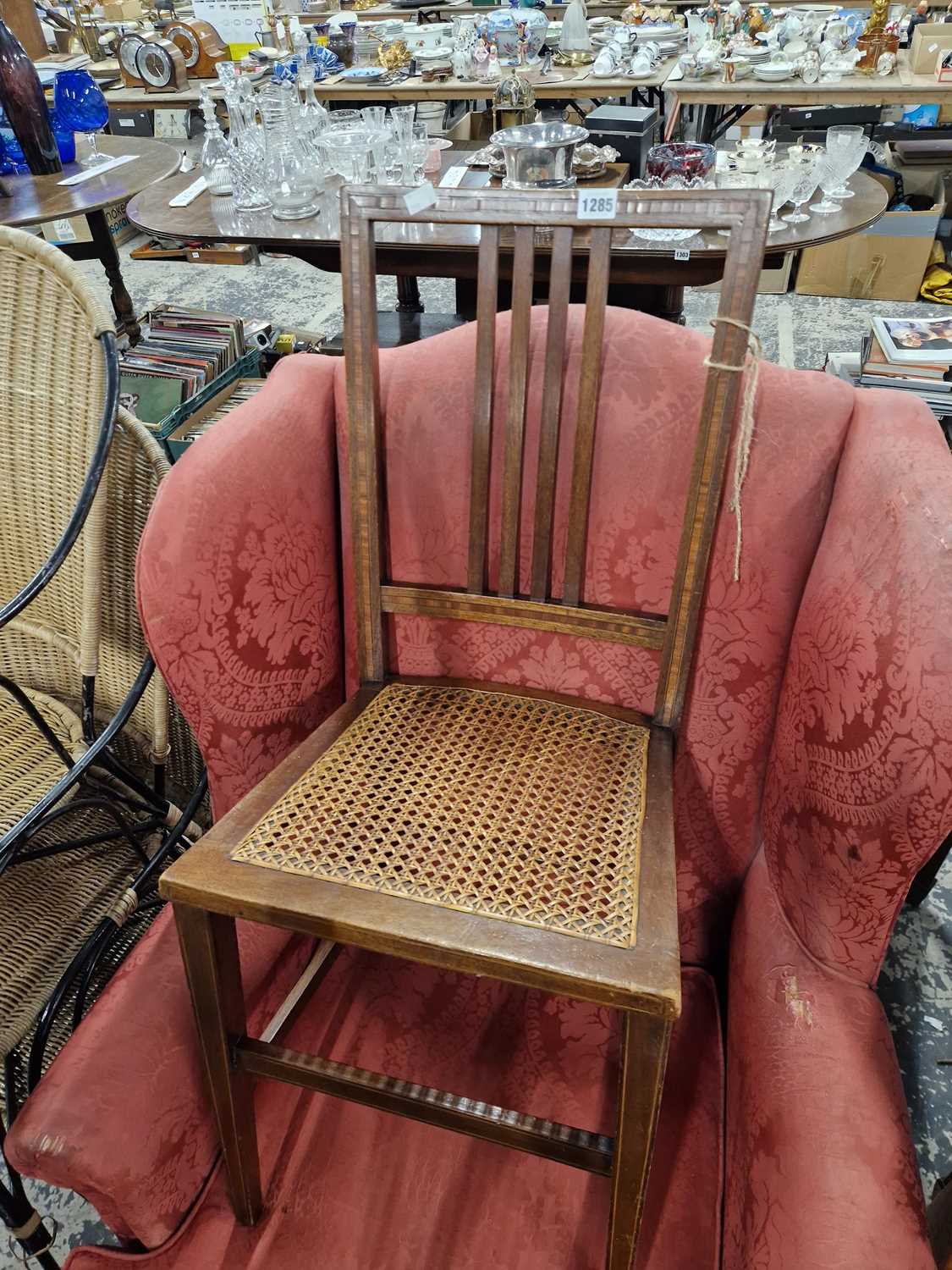 A pair of bedroom chairs and a convertible card table