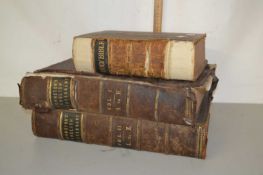 Family Bible, mid 19th Century and further large 18th/19th Century book of Johnstons English