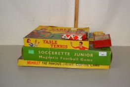 A mixed lot of vintage board and table games, to include: - Wembley - Soccorette - Table Tennis -
