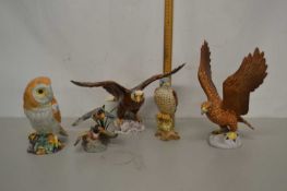 Series of bird studies mainly Beswick including a Beswick owl, Beswick eagle and others