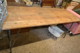 Large kitchen table with metal legs
