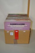 Box containing a quantity of LP's, jazz and popular music, Benny Goodman etc